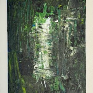 Abstract Green and Black Canvas Art 5x7  wellness report new abyss careful